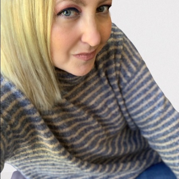 Adora long sleeve striped turtle neck hi low sweater - Picture 2 of 5